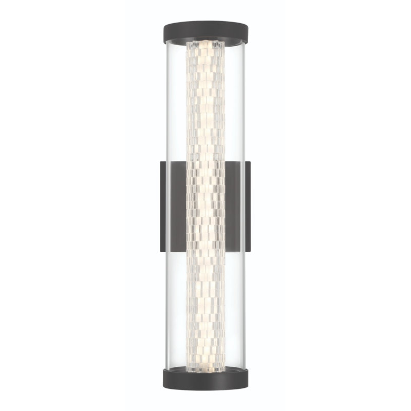 Applique murale d'extérieur 1 lumière DEL Savron en noir, H 18 po x l 4,75 po x P 4,75 po