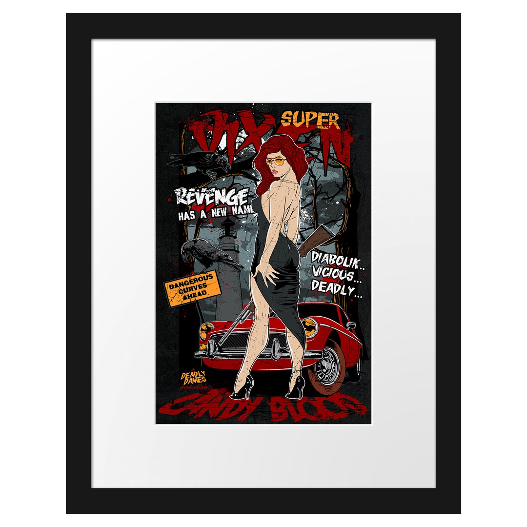 Super Vixen Black" Gerahmter Fotodruck