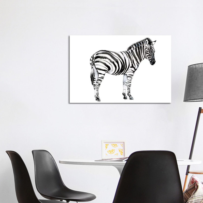 Standing Zebra I by Jennifer Goldberger - Wrapped Canvas Gallery-Wrapped Canvas Giclée, 101.6 cm H x 66.04 cm W x 3.175 cm D