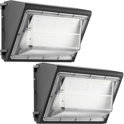 2-Pack 120W Dusk To Dawn LED Wall Pack Light, 15600LM 5000K Daylight, ETL Certified Outdoor Security Lighting For Parking Lots, Warehouses, And Entrances