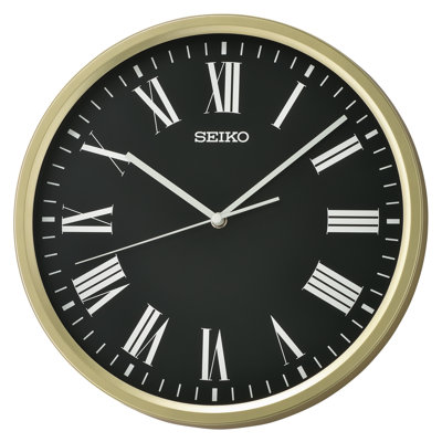 QHA009GLH Wall Clock, Metallic Golden