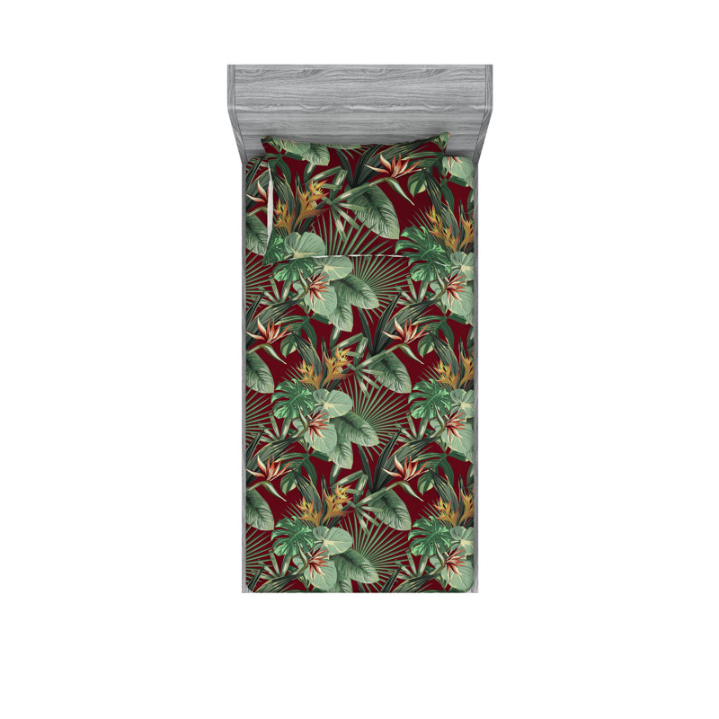 Drap-housse et taies décoratives 3 pièces Ambesonne, Ensemble de draps pour lit simple TG avec 1 taie d