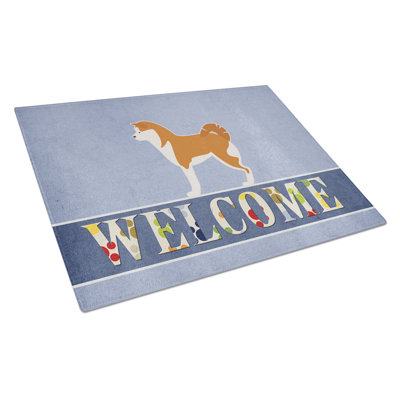 Welcome Dog Wood Glass Cutting Board