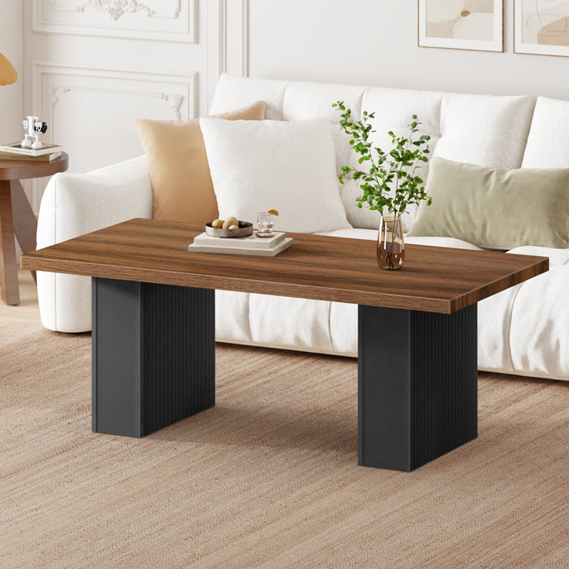 Table basse 47,2 po, table basse rectangulaire en bois, table basse simple