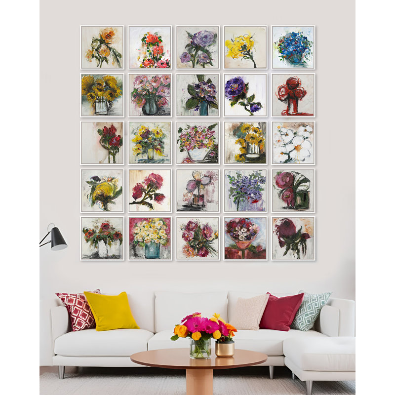 Flower Grid Set Print by H. Scott