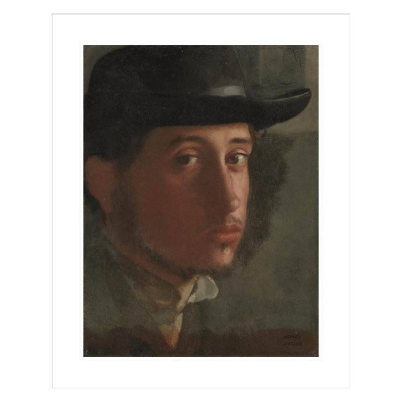 Autoportrait par Edgar Degas - Impression sur toile, H 29,01 po x l 23,5 po
