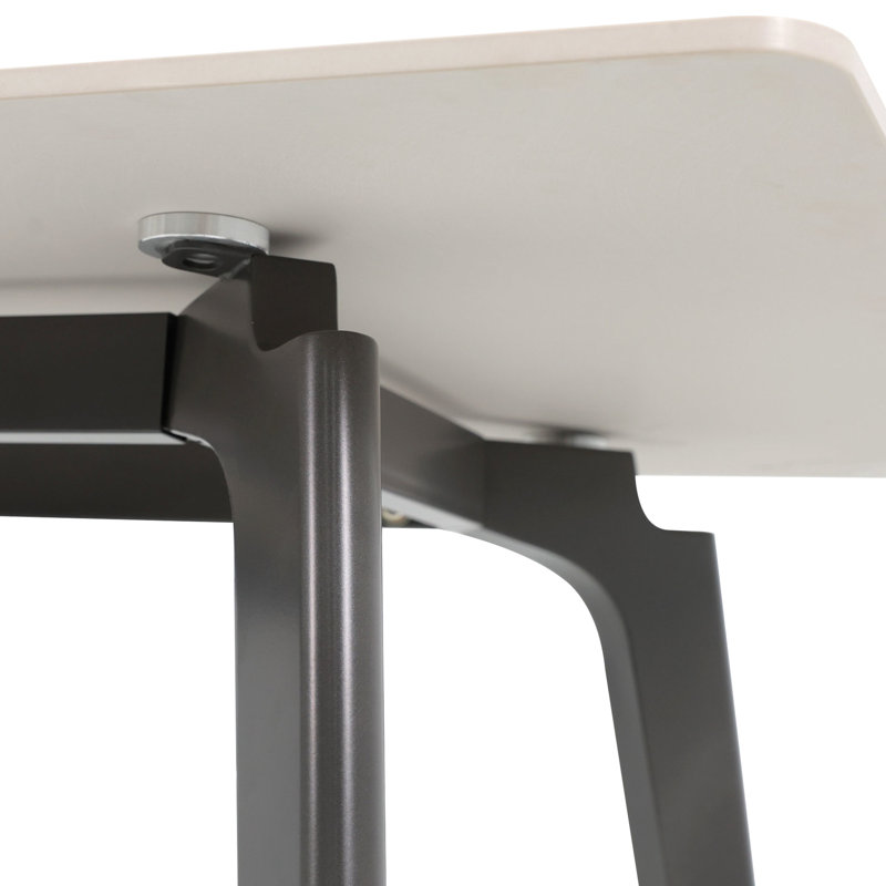 63.82" Modern Rectangular Dining Table, Sintered Stone And Dark Grey Metal Legs, Stable Base, - Scratch, Table In Design, Surface, Accommodates 6, Heat
