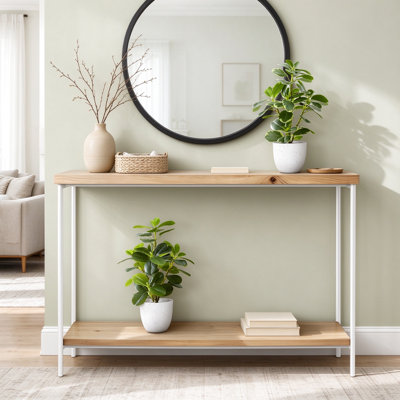 Set of 2 Artificial Ficus Elastica Plants, Faux Potted Greenery in Speckled White Pots, Realistic Fake Plants for Indoor Table Decor