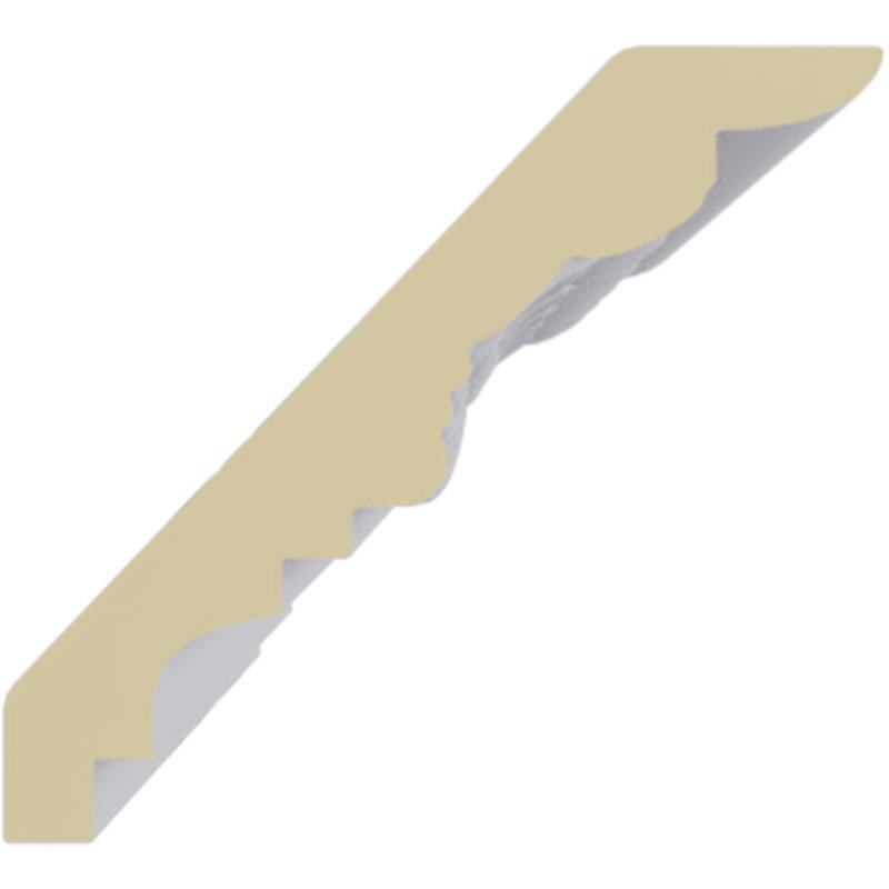 Moulure couronnée Endurathane Lisbon Dentil, H 3 1/2 po x P 3 7/8 po x F 5 1/4 po x L 94 1/2 po, apprêtée en usine