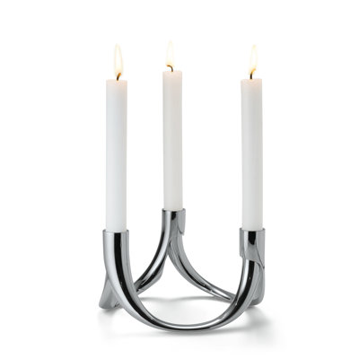 10 cm H Stainless Steel Floor Candlestick