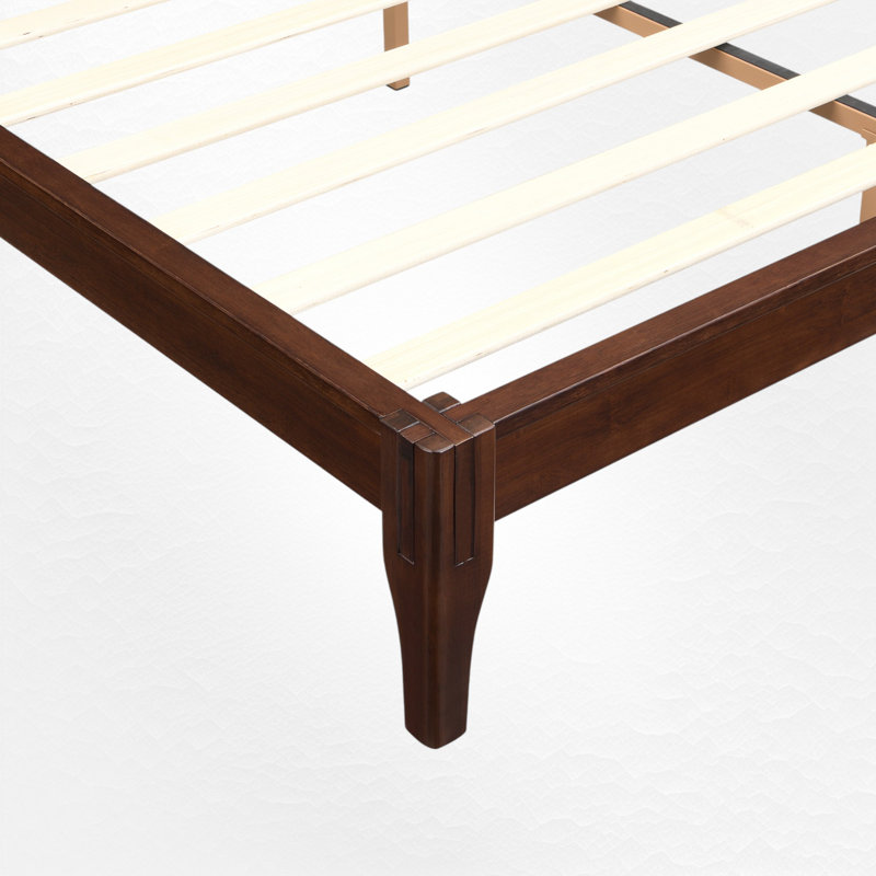 Base de lit plateforme en bambou - Support de lattes robuste, aucun sommier nécessaire, Grand, Chocolat