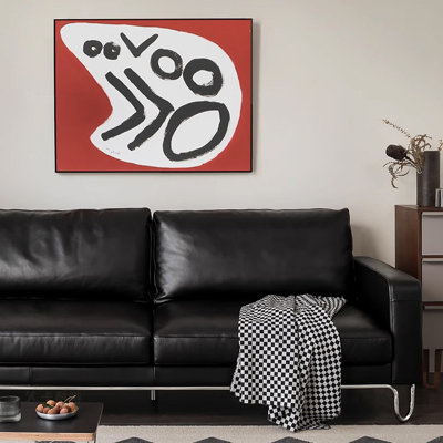 Causeuse-coussin standard en cuir véritable noir
