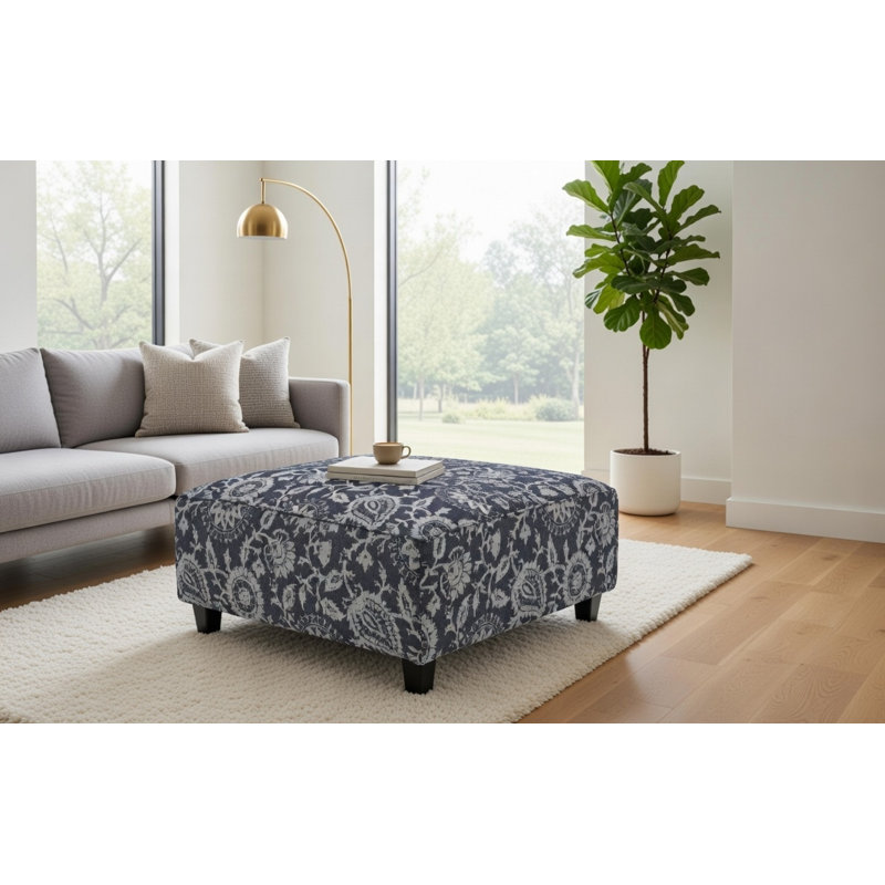 Reigate Floral Cocktail Ottoman, Brianne Powder Revolution Performance Fabrics