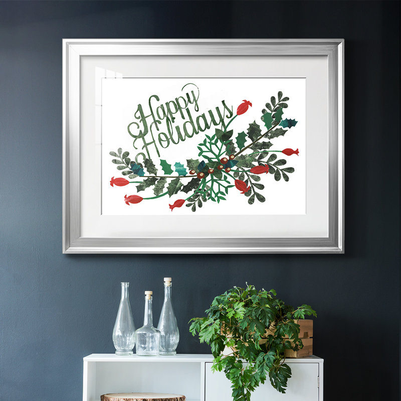 «Cut Wreath Christmas Collection A», reproduction encadrée sur papier, Argent, H 27 po x l 39 po x P 1,5 po
