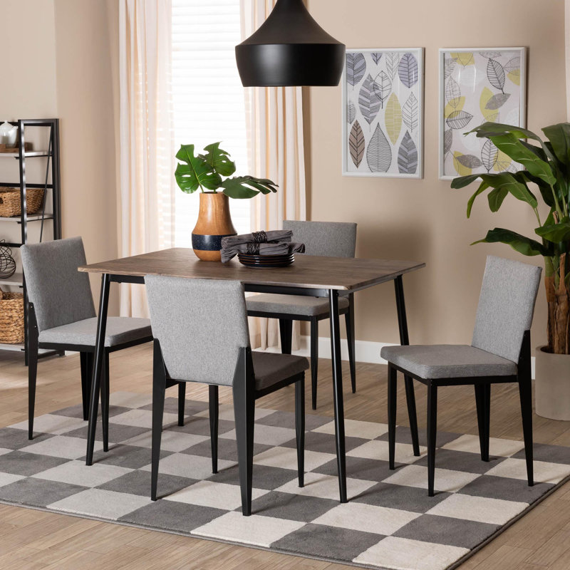 Arne Baxton Studio Arne Industrial 5-Piece Dining Set, Gray