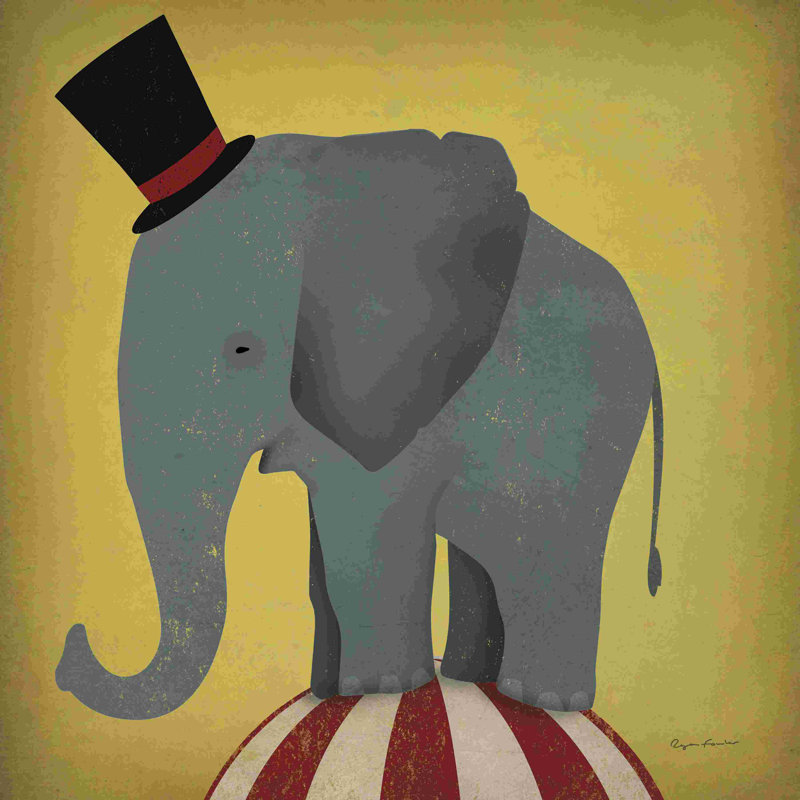 Éléphant de cirque, H 20 po x l 20 po