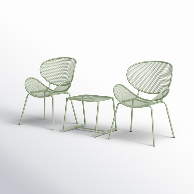 Ensemble de conversation 3 pièces Aynslie, Vert mat