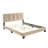 Queen Bed With Brown Velvet Upholstery, Solid Wood, Adjustable Headboard Piece Platform Bed, Opt-848534101