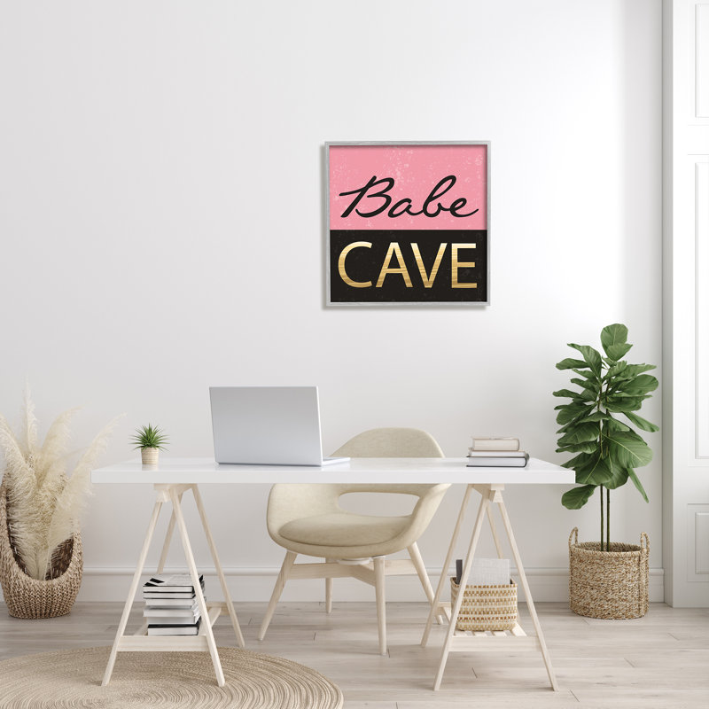 Babe Cave rose et or, L 24 po x H 24 po, Estampe numérique Farmhouse