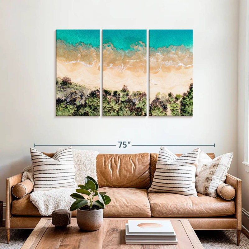 Vue aérienne de la plage Gillard Maui, H 36 po x l 57 po
