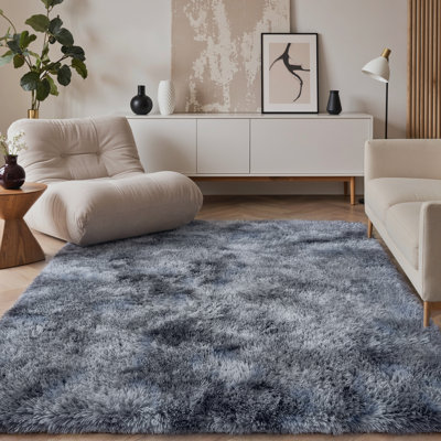 Fluffy Faux Cashmere Ombre Area Rug