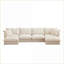 Housse pour canapé modulaire en U à assise profonde en chenille 4 places | Crème | Chenille-363176768