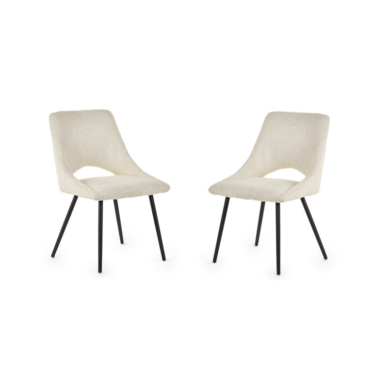 Kathryn 45.5cm H Polyester Blend Upholstered Side Chair, Ivory