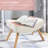 Bohemian Style Accent Chair With Ottoman Set, Patchwork Linen Fabric,330Lbs Capacity-1891844282