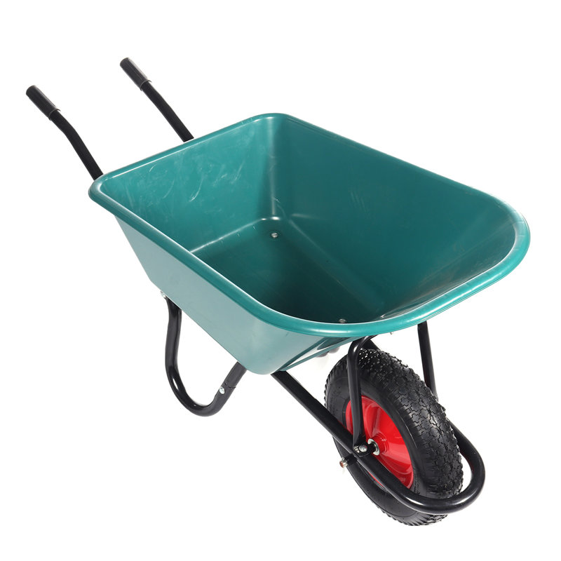 Varrick Metal Wheelbarrow Planter, Green
