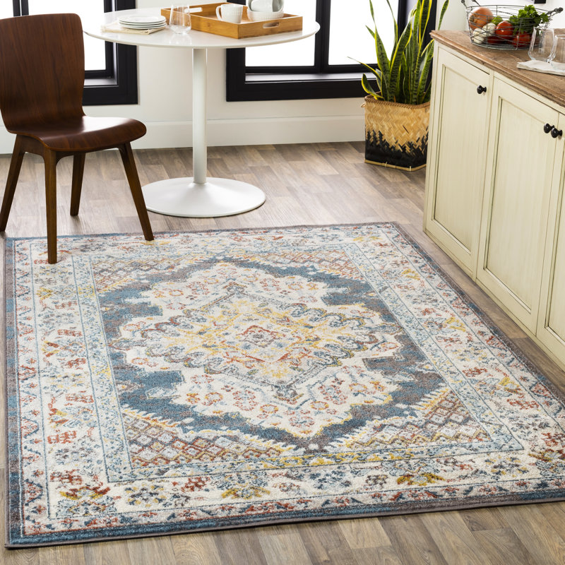 Tapis jaune vif tissé au métier mécanique Flatiron, Rectangle 5 pi 3 po x 7 pi 3 po
