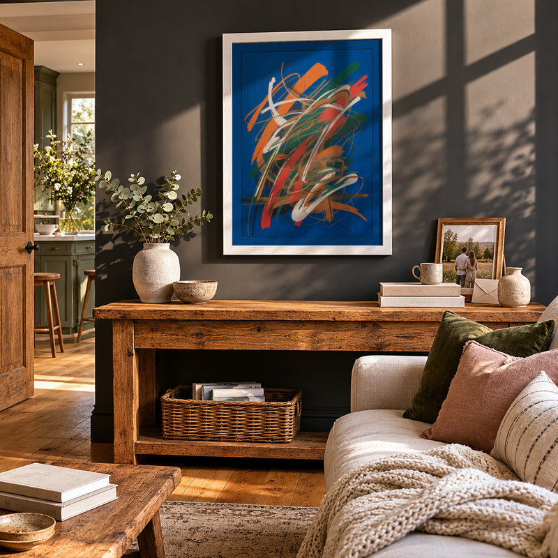 Angular Energy Abstract - Print, A4 - 29.7 x 21.0 cm, White