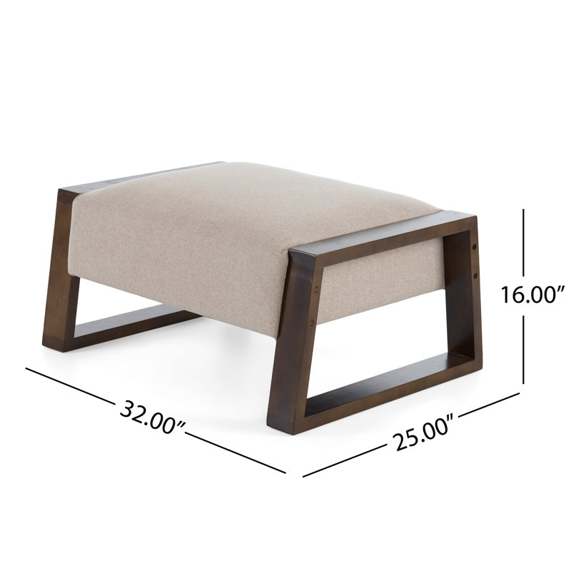 Comfortable Rectangular Solid Wood Stool with Padded Seat