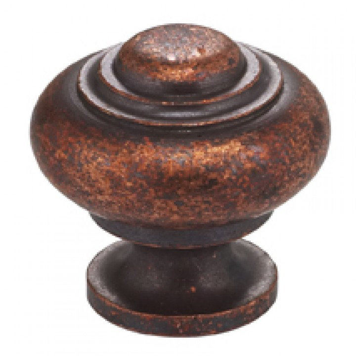 Novelty Knob, Vintage Brass, 1.5625" H x 1.5625" W x 1.4375" D