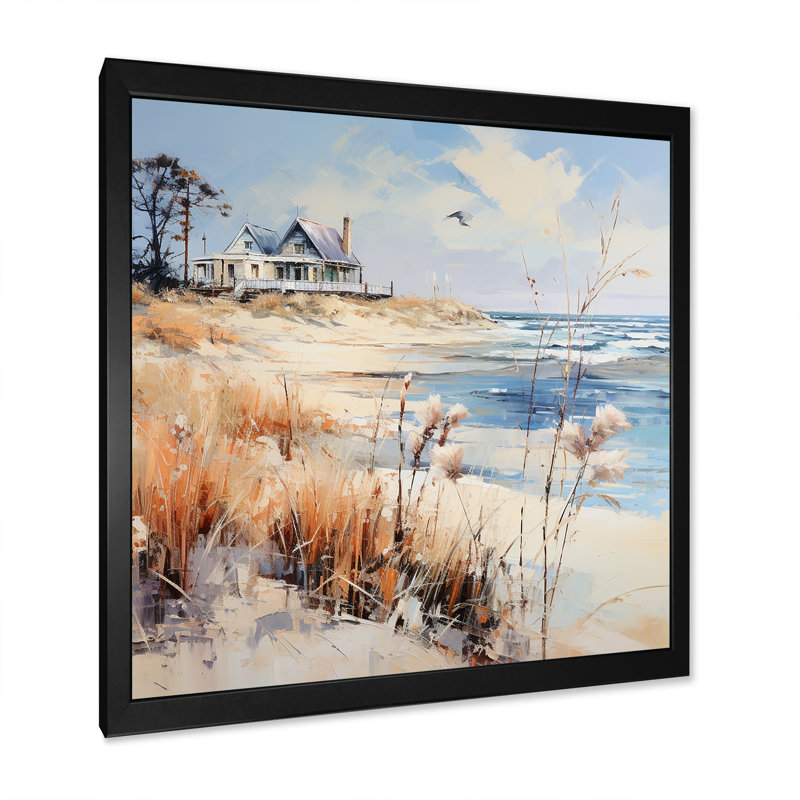 «Coastal Beach Charm Retreat III», reproduction sur toile, Cadre simple noir, H 24 po x l 24 po x P 1 po