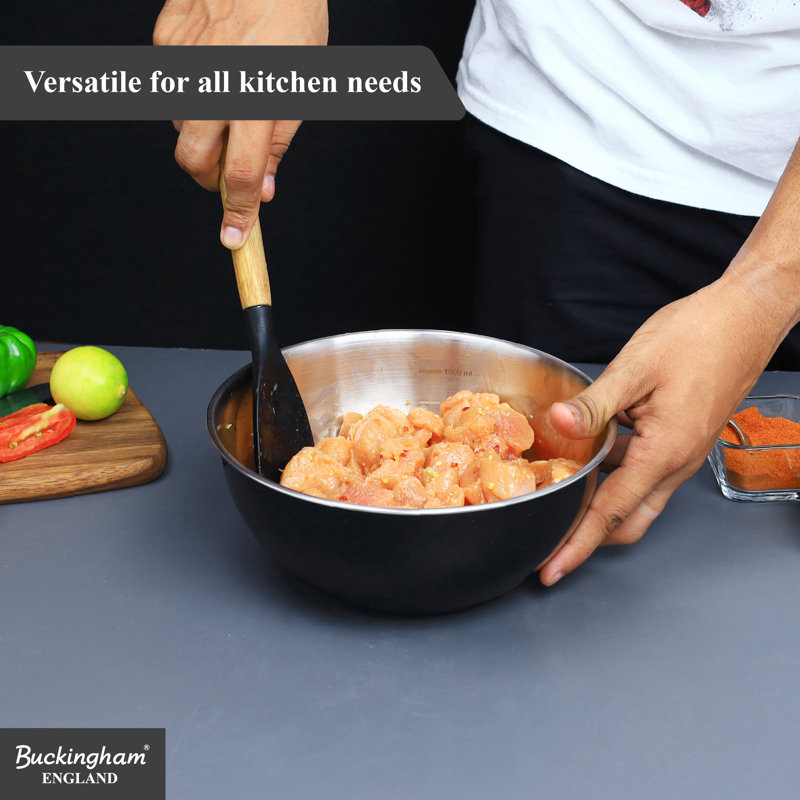Buckingham Stainless Steel Deep Mixing Bowl  , Black