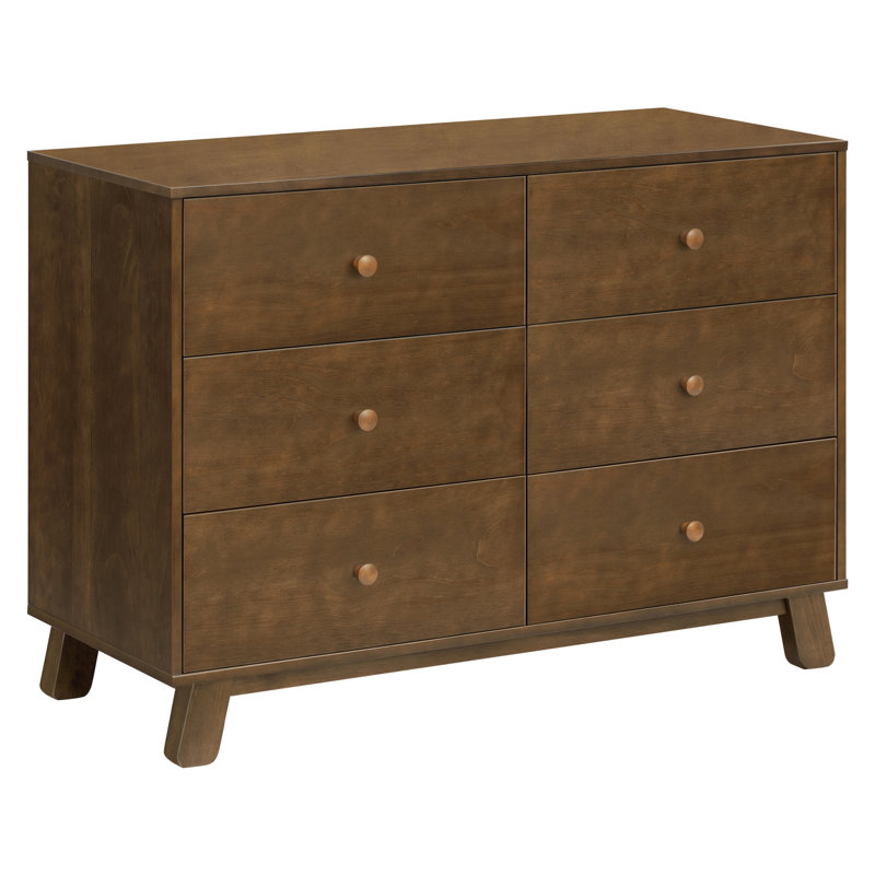 Hudson Modern 6-Drawer Assembled Double Dresser, Brown