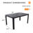 Modern Outdoor Aluminum Table With Alternating Wide And Narrow Slats, Angled Corners, Umbrella Hole, And Adjustable Non-Slip Pads
