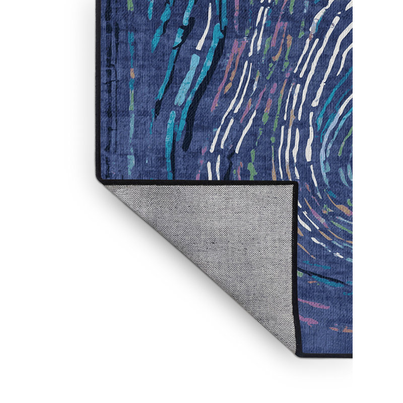Machine Washable Gray Area Rug, Rectangle 7' x 9'