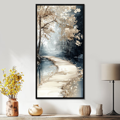 Beige Blue Beulah III – Beige Nature Wall Decor, Serene Framed Prints