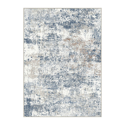 Sarah Modern Abstract Machine Washable Area Rug With Non-Slip Backing
