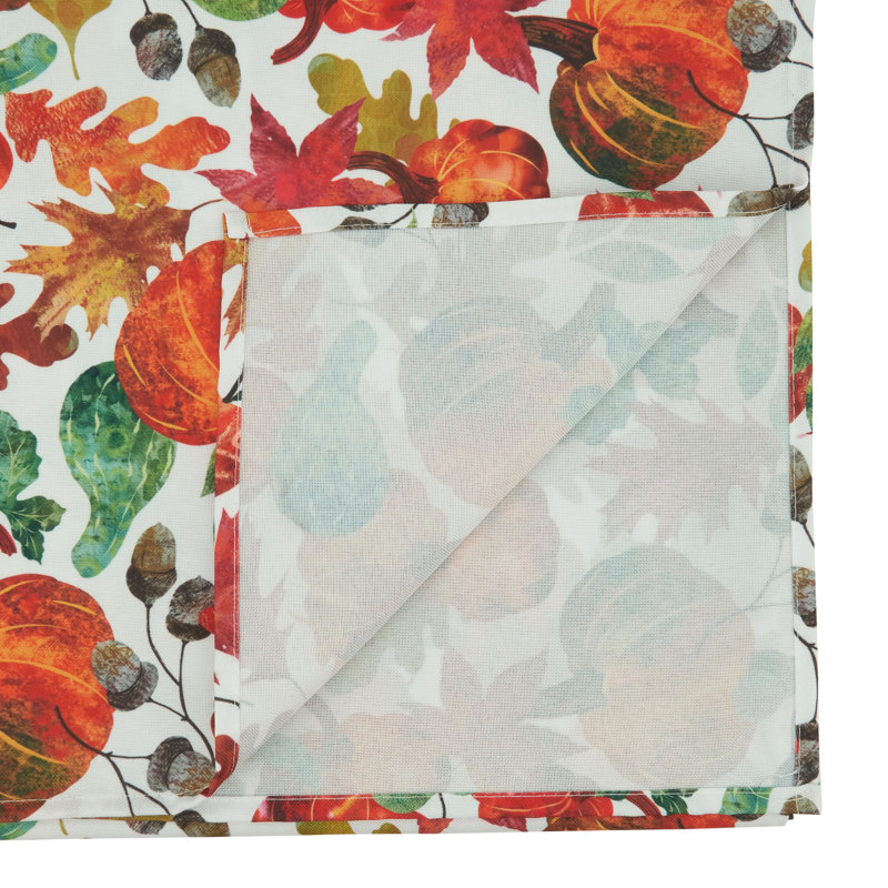 Autumn Pumpkin Foliage Polyester Table Runner 16" x 70"