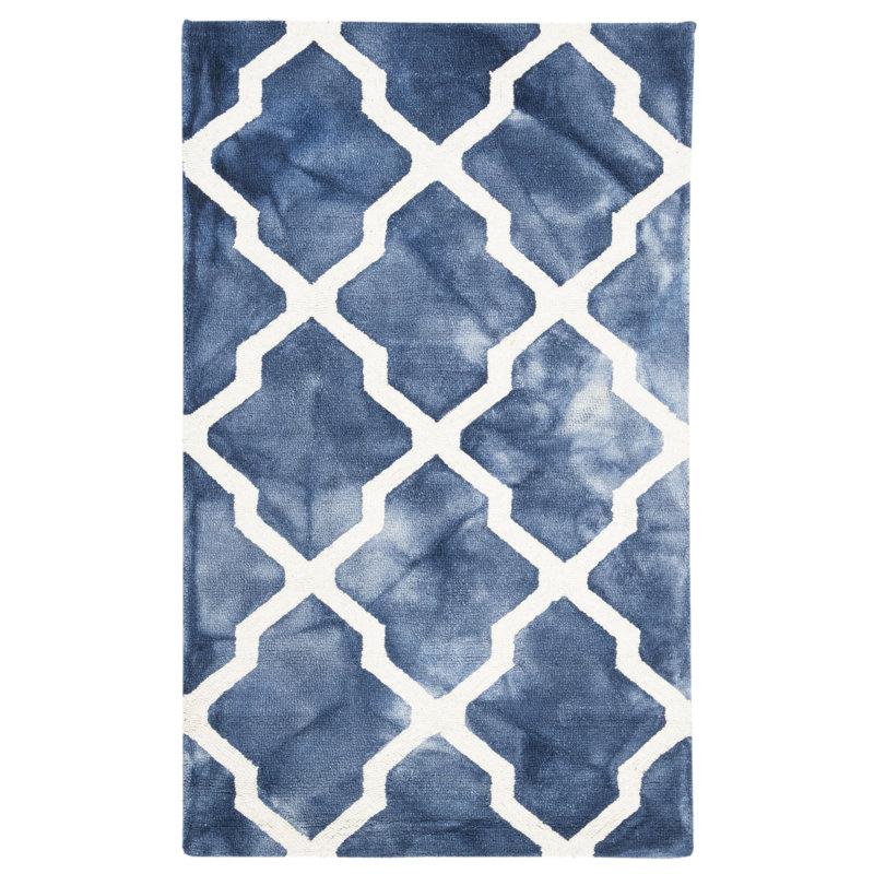 Tapis géométrique en laine touffeté à la main Dip Dye, Rectangle 3 pi x 5 pi