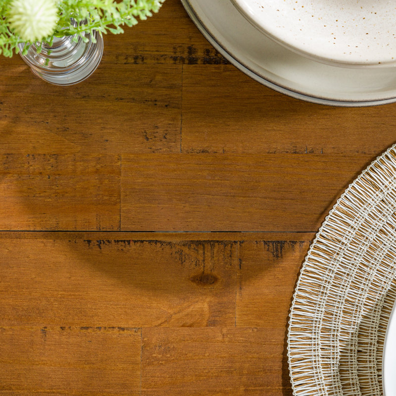 Amarapal Double Pedestal Dining Set, Reclaimed Barnwood, 7 Pieces: Table, 6 Chairs