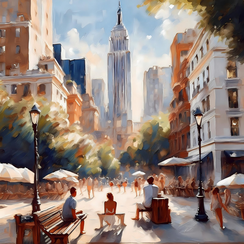 Urban Celebration, 42" H x 42" W