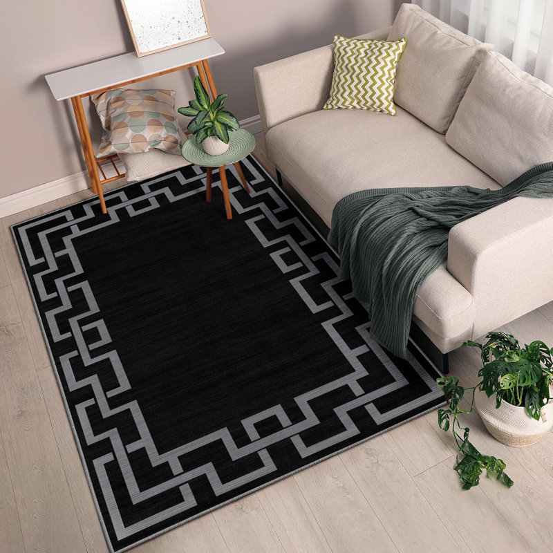 Minimalist Geometric Printed Area Rug, Rectangle 200 x 290 cm