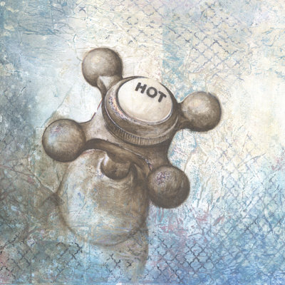 Hot Faucet - Wrapped Canvas Painting