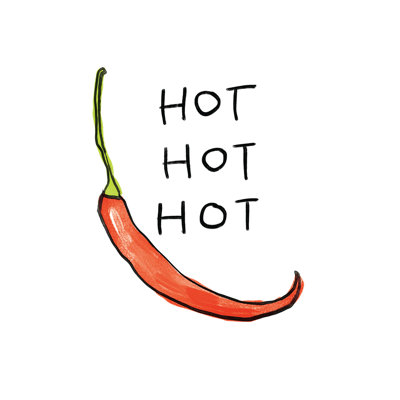 Hot Pepper Drawn - Wrapped Canvas Painting