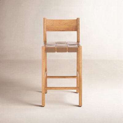 Hentges Woven Leather Counter Stool