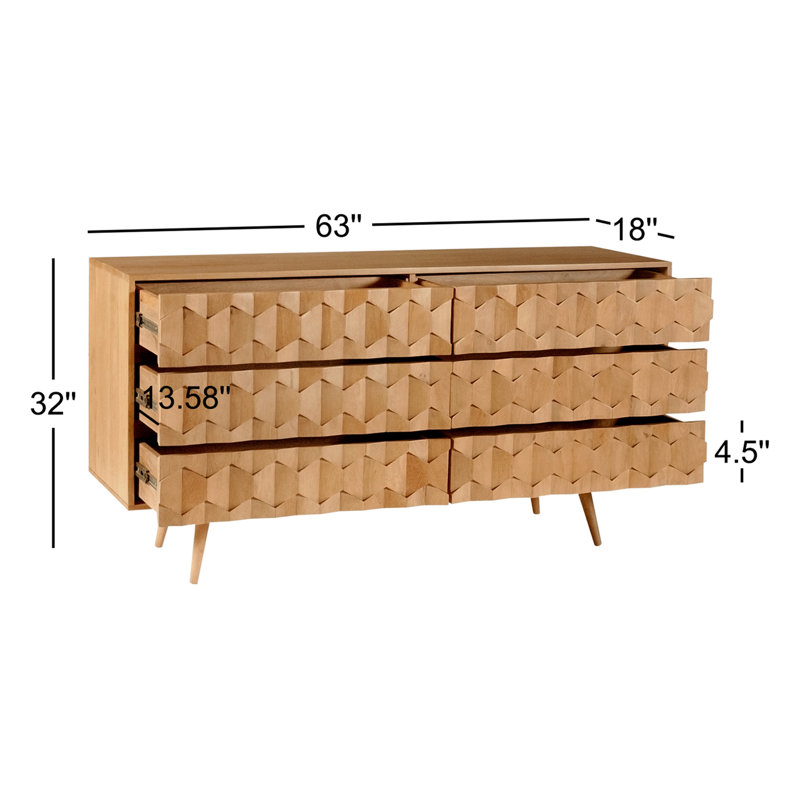 Commode double 63 tiroirs Alice, Brun