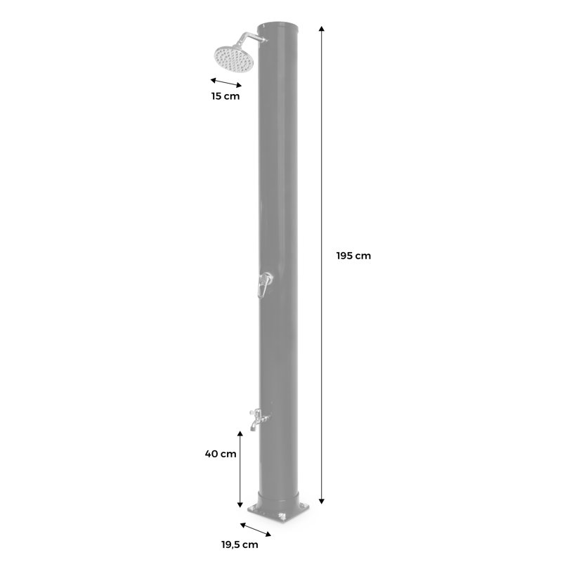 Ayben Solar Powered Temperature Controlled Portable Vinyl Free Standing Outdoor Shower and Footwash Spout, Black